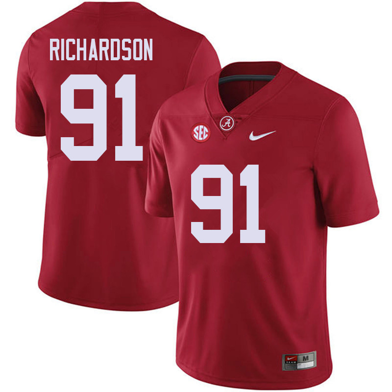 Alabama Crimson Tide Men's Galen Richardson #91 Red NCAA Nike Authentic Stitched 2018 College Football Jersey NQ16D68XE